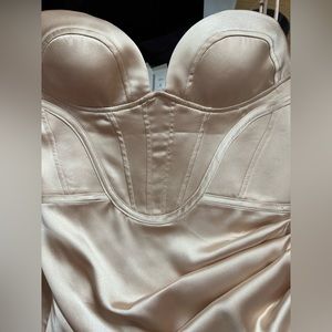 ZARA WOMAN NWT CHAMPAGNE SATIN EFFECT CORSET DRESS